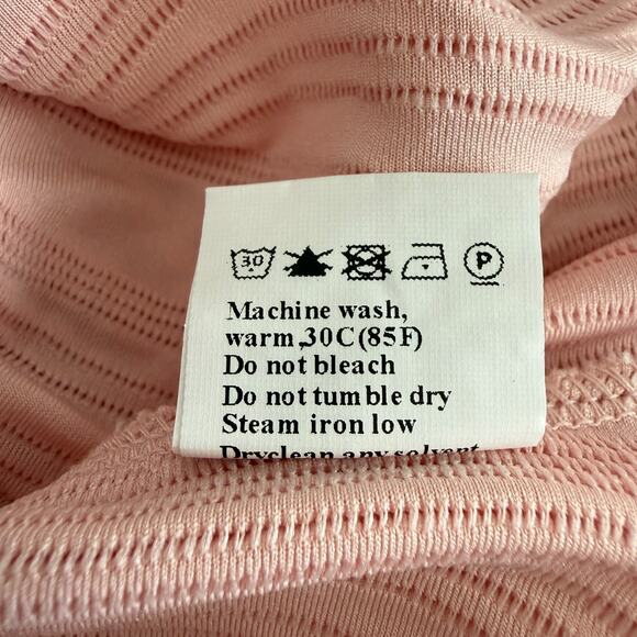 Women's Pink XL Textured Cap-Sleeve Blouse Top Office Layers Soft Whimsical - Picture 9 of 11